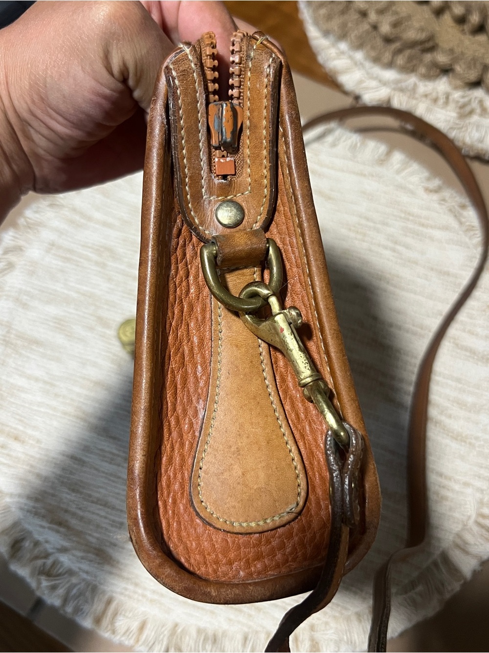 Dooney & Bourke Brown Pebbled Leather Crossbody - Picture 5 of 8